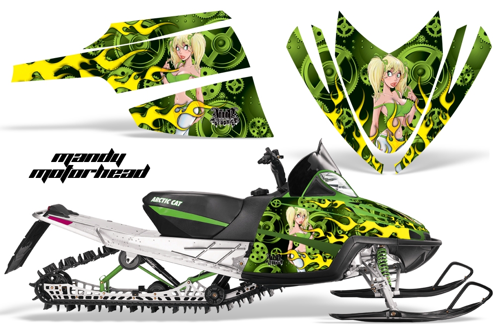 Arctic Cat M Series Graphics Kit MANDY MOTORHEAD GREEN